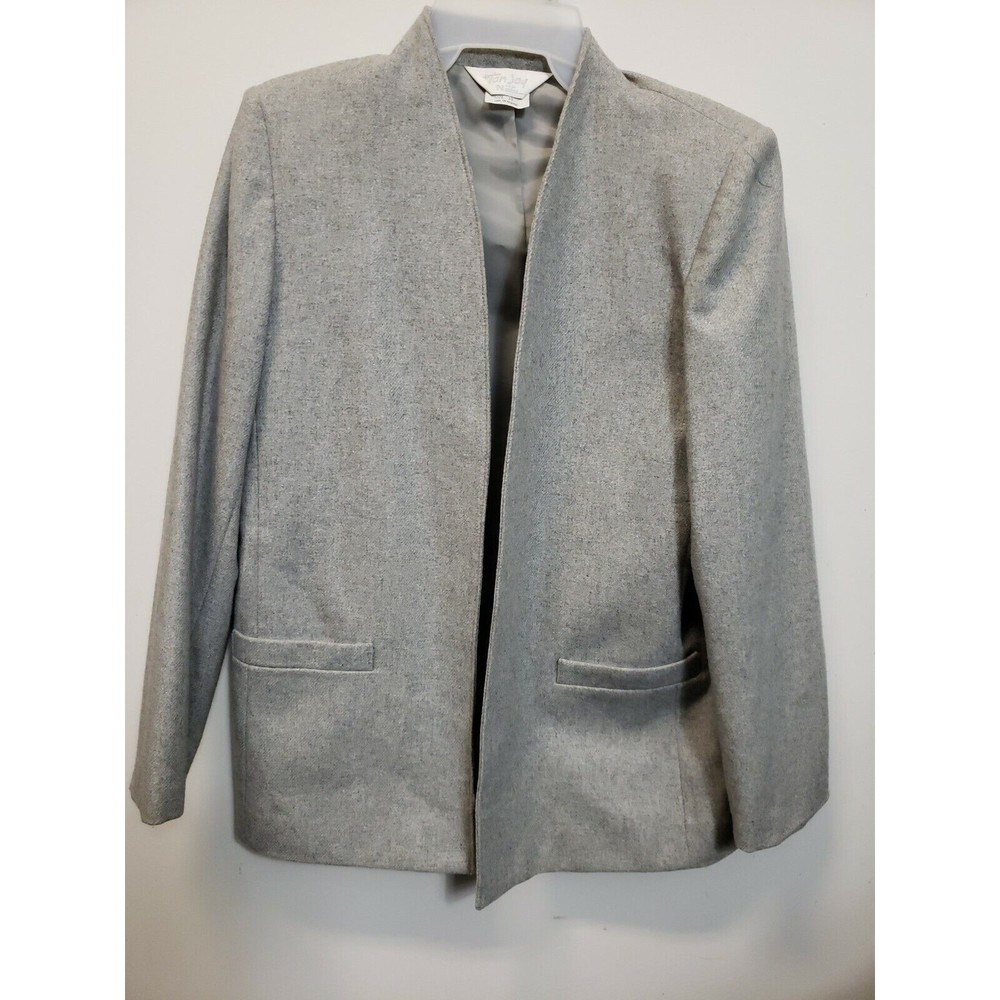 Tan Jay Light Gray Wool Fully Lined Suit Jacket Size 10 blazer USA